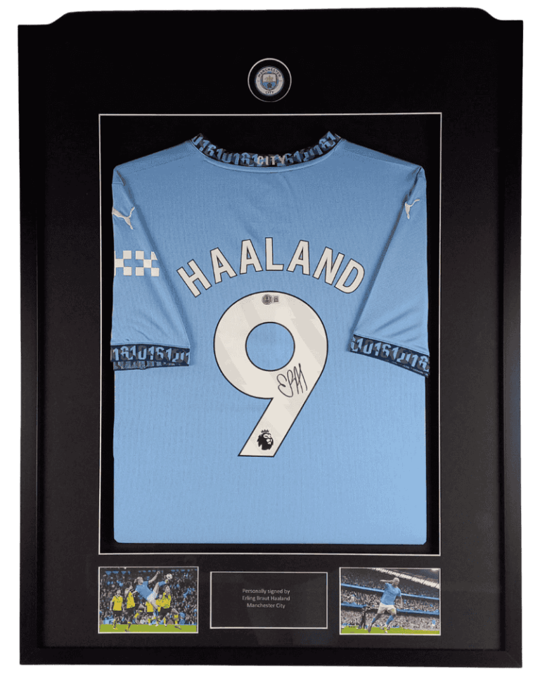 656 Ingelijst Man City thuisshirt frame voor